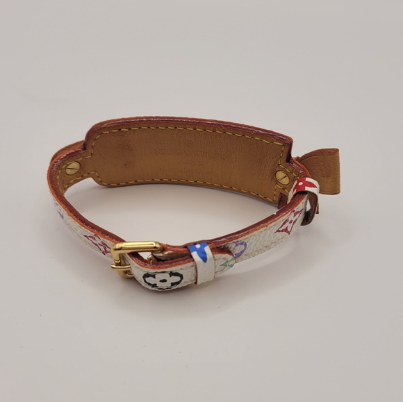 Louis Vuitton Murakami Multicolor White Logo Leather Bracelet - Picture 4 of 4